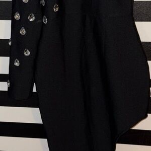 Black Dress with Crystal Embellishments